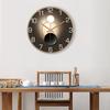 Artistic Geometric Wall Clock Black & Rose Golden Frame Silent Quartz Clock Creative 2D Dial Bedroom Living Room Office Decor