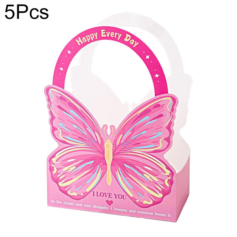 

5 шт. бабочка портативная коробка для торта ручная работа своими руками трехмерная оригинальная цветочная коробка ручная упаковка букета розовый
