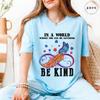 In A World Where You Can Be Anything Be Kind TShirt Women Autism Awareness Puzzle Tees Butterfly Feather Inspirational Tops