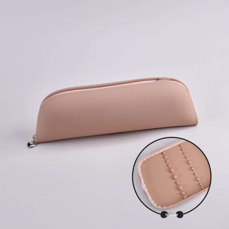 Silicone Makeup Brush Storage Bag with Zipper - Waterproof and Dust-proof for Storing Eyebrow Brush and Other Brushes When Traveling