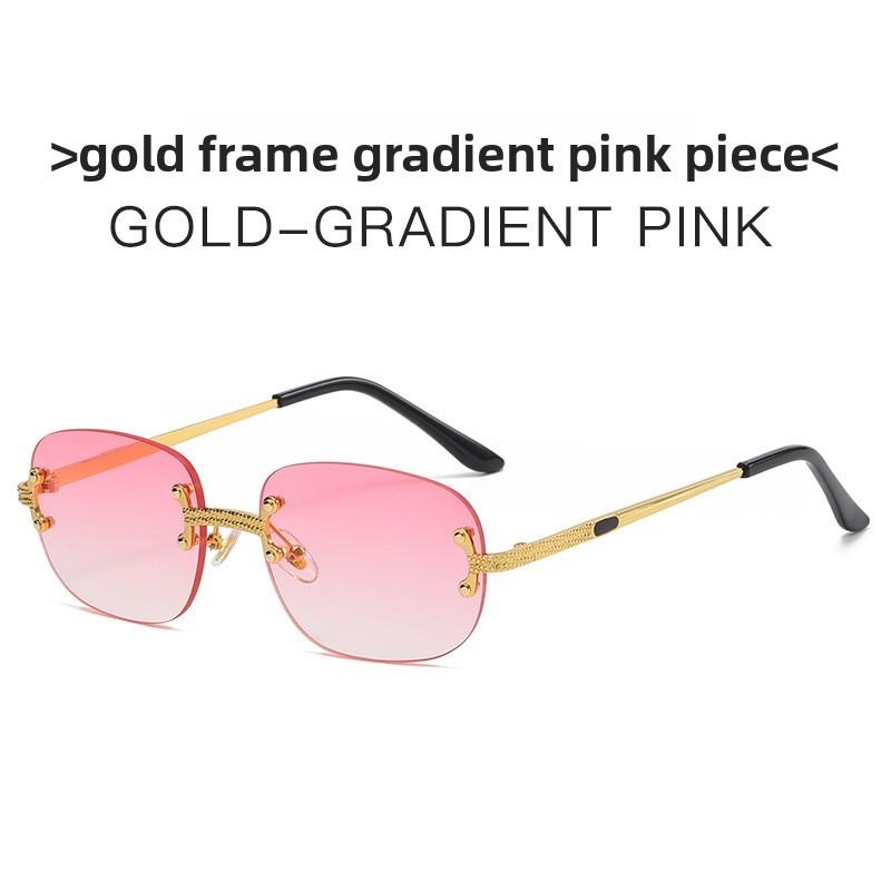 Womens Metal Frame Square Sunglasses With Pink Polycarbonate Lenses For Fashion And Sun Protection