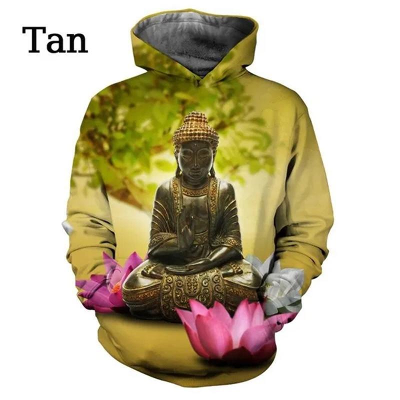 Толстовки с принтом Будды Шакьямуни с 3D-принтом для мужчин и женщин — фото 4