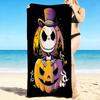 1Pc Halloween Pumpkin Jack Skellington Beach Towel, Quick Dry, Multi-Use for Beach Pool Gym Yoga Home Travel, Christmas, Halloween, Xmas Gift S440