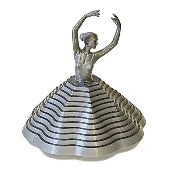 3D Printed Spinning Ballerina Fidget Toy Ballet Dancer Expanded Sensory Toy Whirling Spiral Stress Relief Desk Toy for Adults