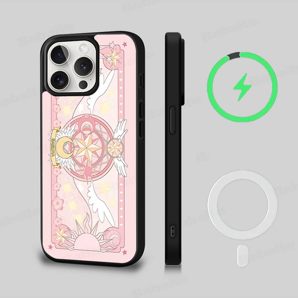 C-Cardcaptor Sakura Magnetic Matte Phone Case For iPhone 16 17 15 14 13 12 11 For Magsafe Wireless Charge Cover