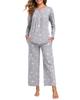 Women's Long Sleeve Pajama Set: 2-Piece with Pockets, Casual Homewear - Long Pants