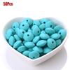 50pcs/lot 12mm Silicone Spacer Beads for DIY Charms Newborn Nursing Accessories Necklace Pacifier Chain Teething Toy BPA Free
