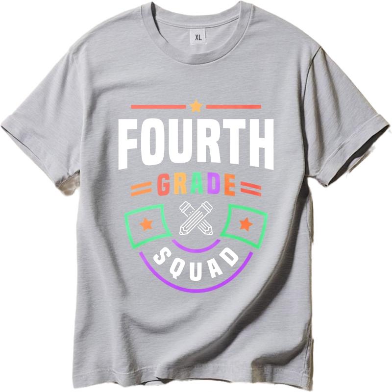 T-shirt d'été stylé Pour Lui Design Équipe de Quatrième Année Avec Étoiles Et Crayons Manches Courtes Nouvelle Arrivée Col Rond Hauts Unisexes