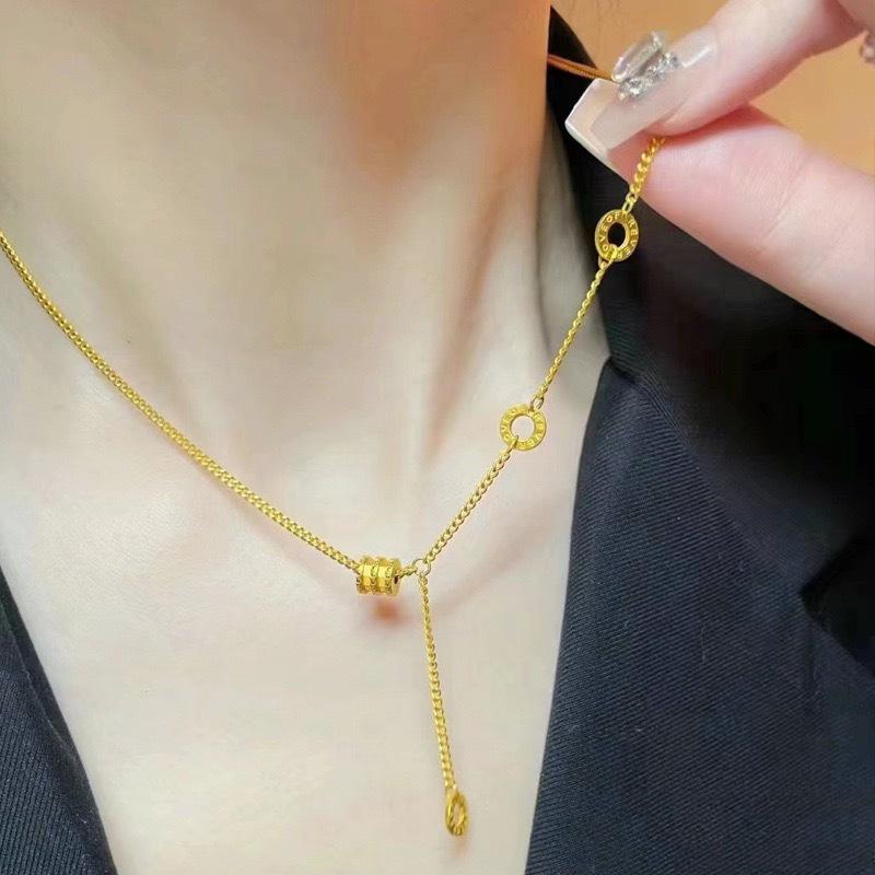Roman Numerals Gold Clavicle Necklace - Classic, High-End, Small Waist Design for Women