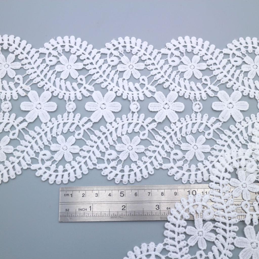 12Cm Double Row Milk Silk Water-Soluble Lace Leader Mouth Clothing Home Curtains Sofa Accessories Embroidery
