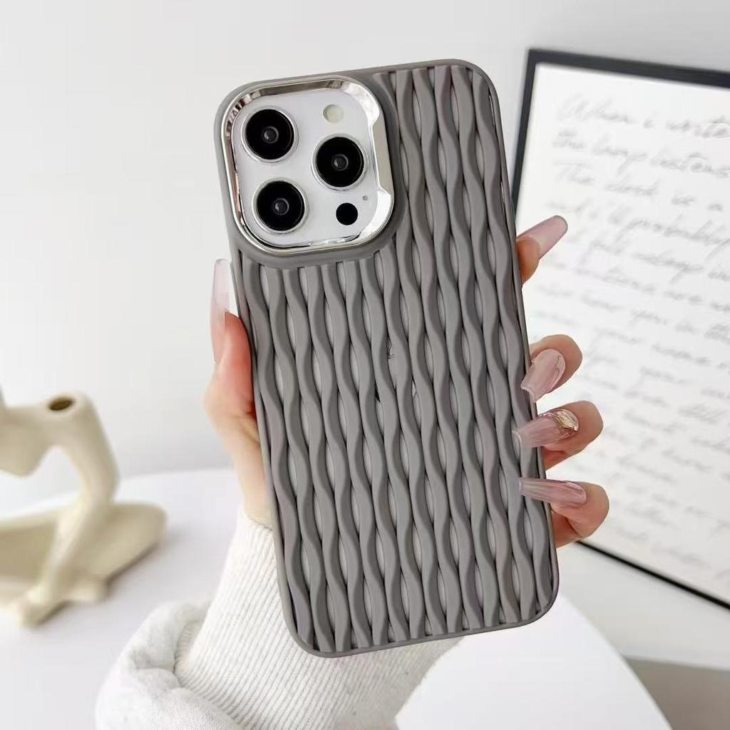 Electroplating Frame Suitable for IPhone16p Corrugated Shell Apple 15/14 Breathable Heat Dissipation Shell Anti-fall Protection Case