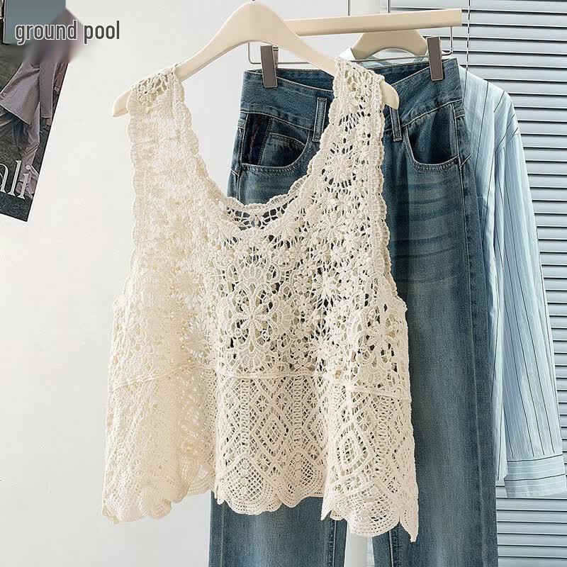 Women s Crochet Lace Knit Vest Top One Size