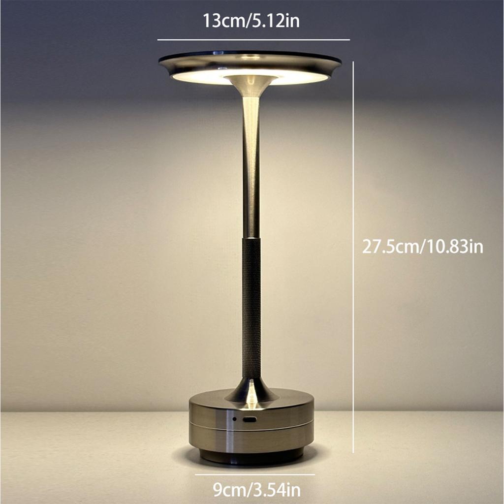 3 Color Table Lamp Restaurant Black Silver Touch Rechargeable Led Gold Usb Lamps Dimmable Bedside Portable Room Creative For Bar