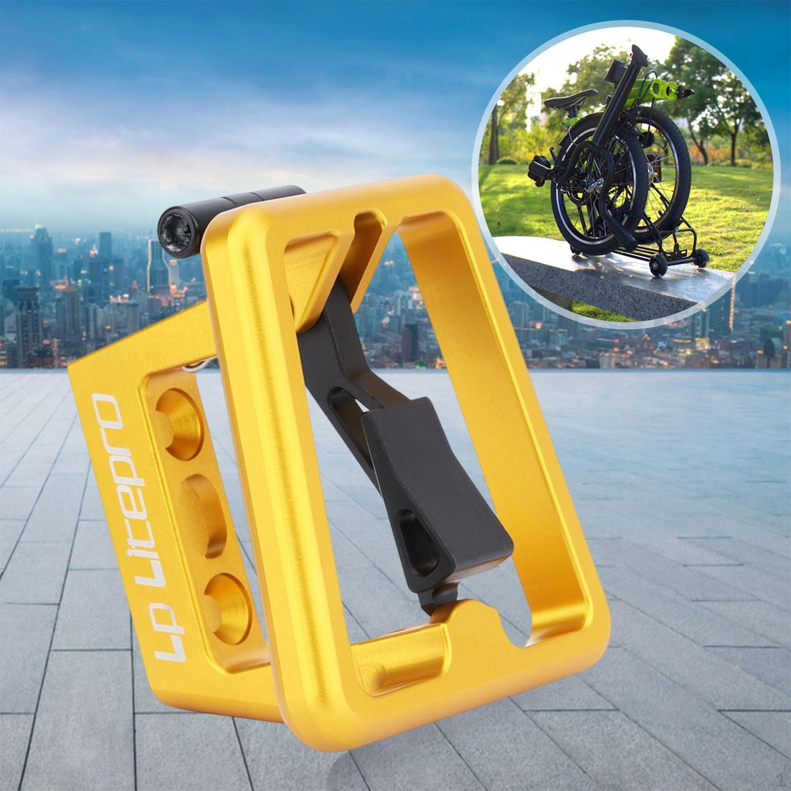Aluminum Alloy Folding Bike Front Carrier Block Backpack Cage Mount Bracket Pannier Rack Adapter