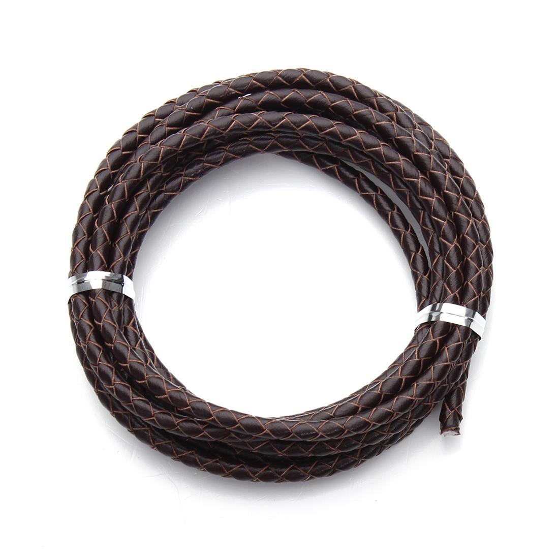 

2yards/Lot 3 4 Mm Genuine Braided Leather Cord For Bracelet Making Cow Leather Round Thread Rope For Necklace DIY Jewelry Making 3mm темно-коричневого кольору