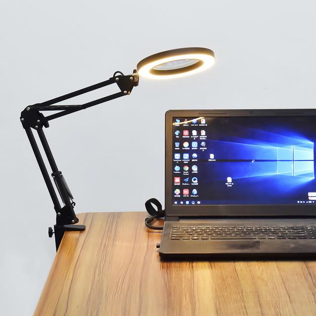 Folding LED Magnifying Lamp for Reading, Repair, Nail Art & Eyelash Extensions