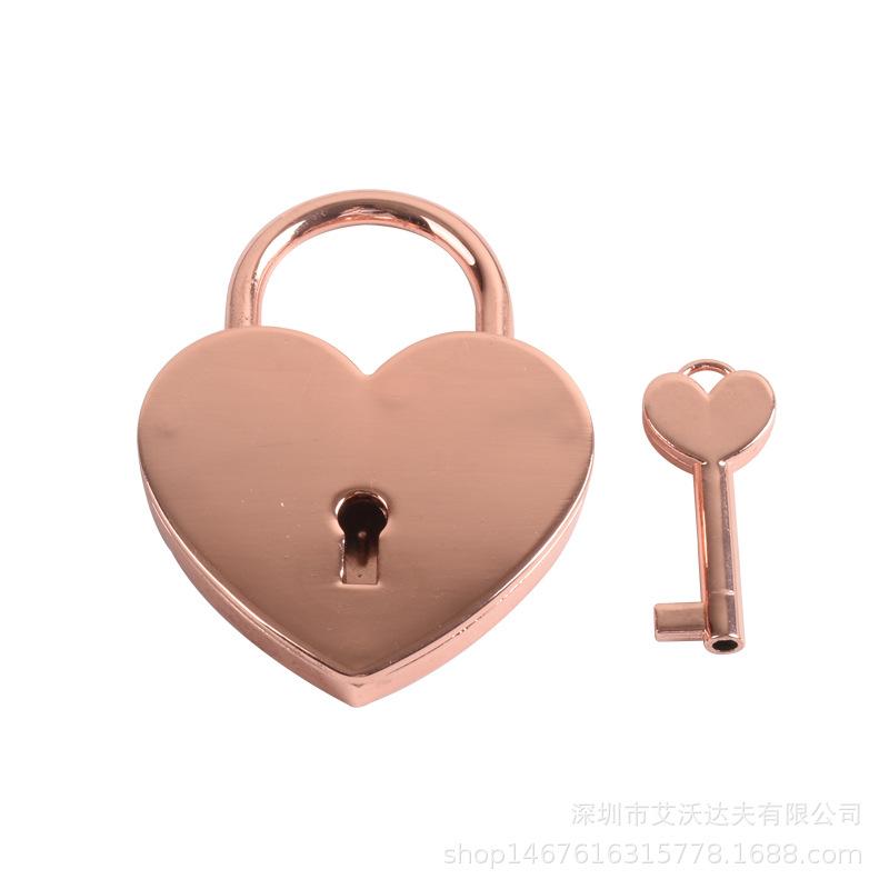 Heart Lock Vintage Metal Padlock Luggage Bag Suitcase Box Lock With Key Wedding Lover Diary Book Handbag Lock Promotion Gifts