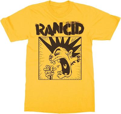 Vtg Rancid Bändi Raskest Puuvillast Kollane Meeste T-särk Täissuuruses BL375