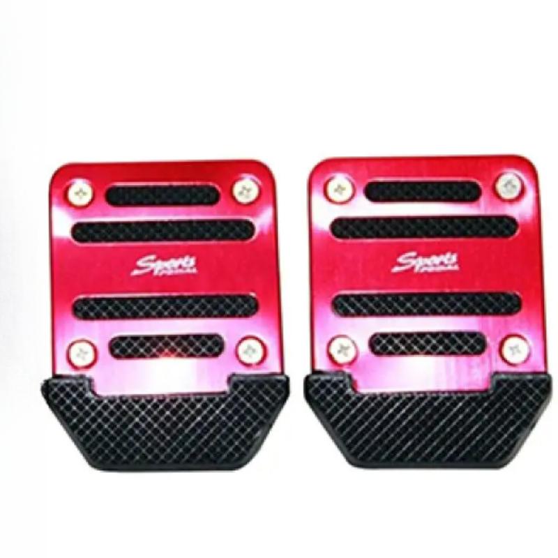

Сверхпрочный противоскользящий комплект накладок на педали автомобиля - Алюминиевая подставка для ног для автомобилей с механической коробкой передач красный