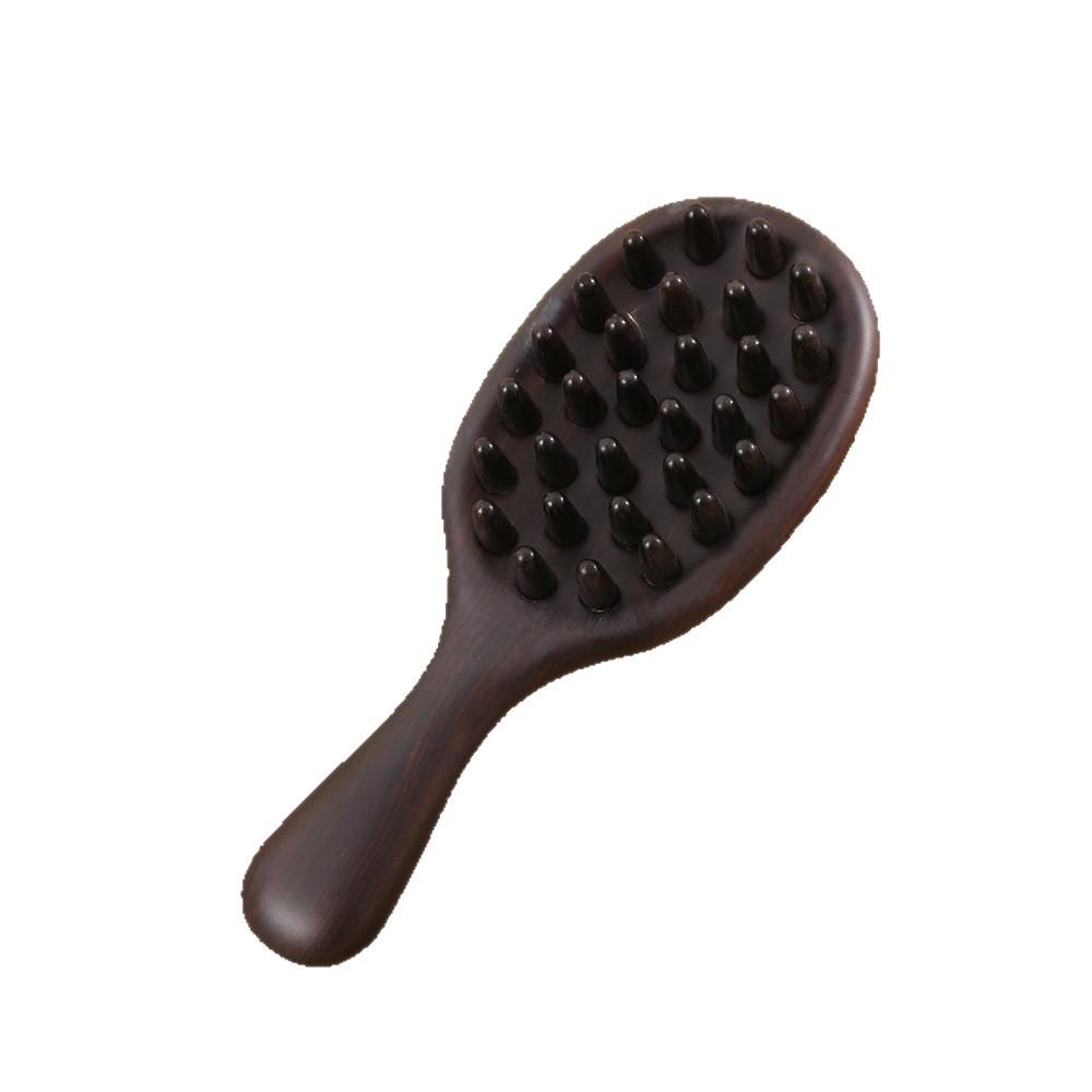 Custom Engraved Sandalwood Head Massager Comb for Long Hair