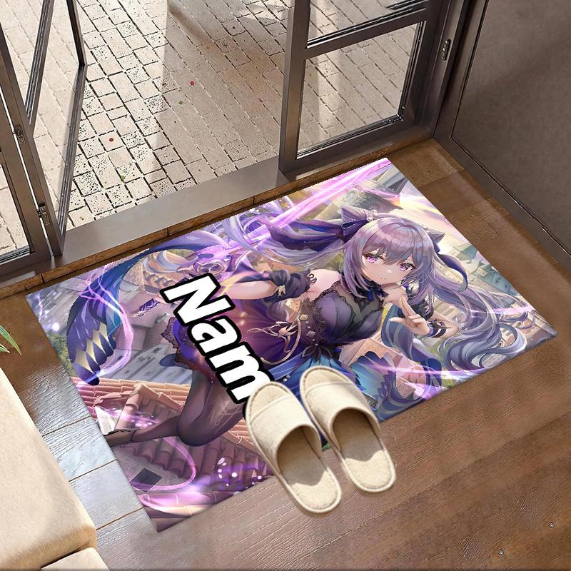 Custom Name Personalized Genshin Impact Print Carpet, Versatile Home Decor Rug, for Playroom, Apartment, Balcony, Entryway, Hallway Gift