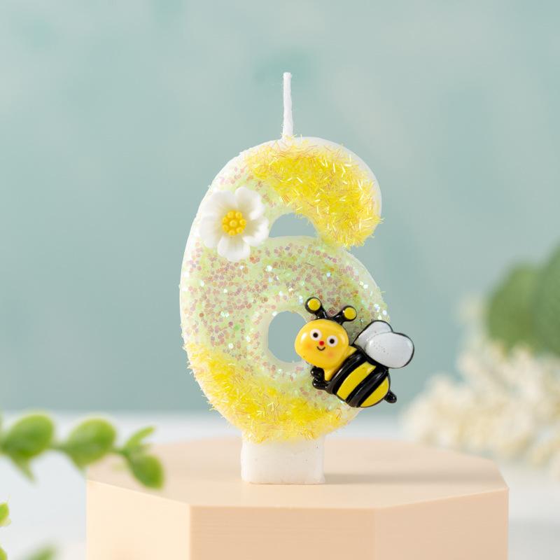 Creative Little Bee Digital Birthday Party Celebration Cake Decoration Candles 0-9 Products