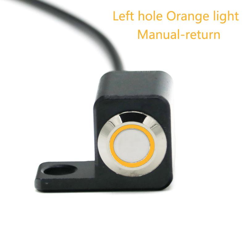LMoDri 12V Motorcycle Switch 10mm Mirror Mount Motorbike Headlight Hazard Brake Fog Lights Manual/Self Return Waterproof