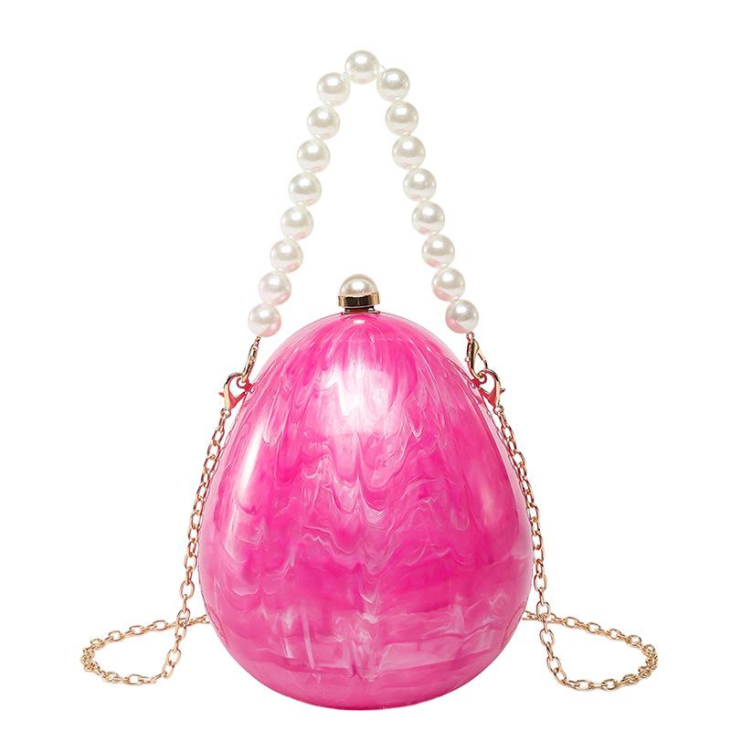 Bag Bag Women's Bag 2025 New European and American Fashion Personality Acrylic Goose Egg Bag Beaded Handbox Bag Tide
