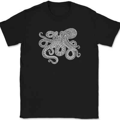 Oktopus Mandala T-Shirt Tiefer Ozean Schönes Muster Geschenk Grafik-T-Shirt