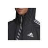 adidas BSC Striped Zip Pocket Detail Drawstring Hooded Jacket Women Jacket Black H55345