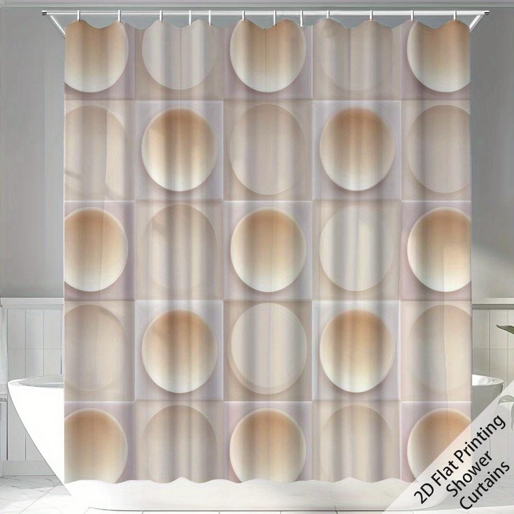 

2D Flat, One Piece of a Round Patterned Shower Curtain Made of Polyester, Complete with 12 Hooks. It S Machine Washable And Su 90x180cm