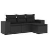 VidaXL Garden Lounge Set with Cushions 4 Pcs, Patio Sofas, Patio Furniture Set, Outdoor Furniture, Black 3254802