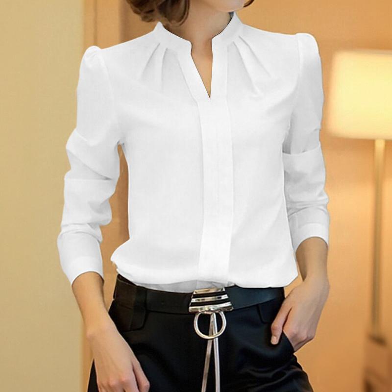 ZANZEA Women Casual V-Neck Loose Long Sleeve Blouse
