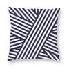 Nautical Blue Stripes Square Pillowcase Polyester Linen Velvet Creative Zip Decorative Throw Pillow Case Home Cushion Case