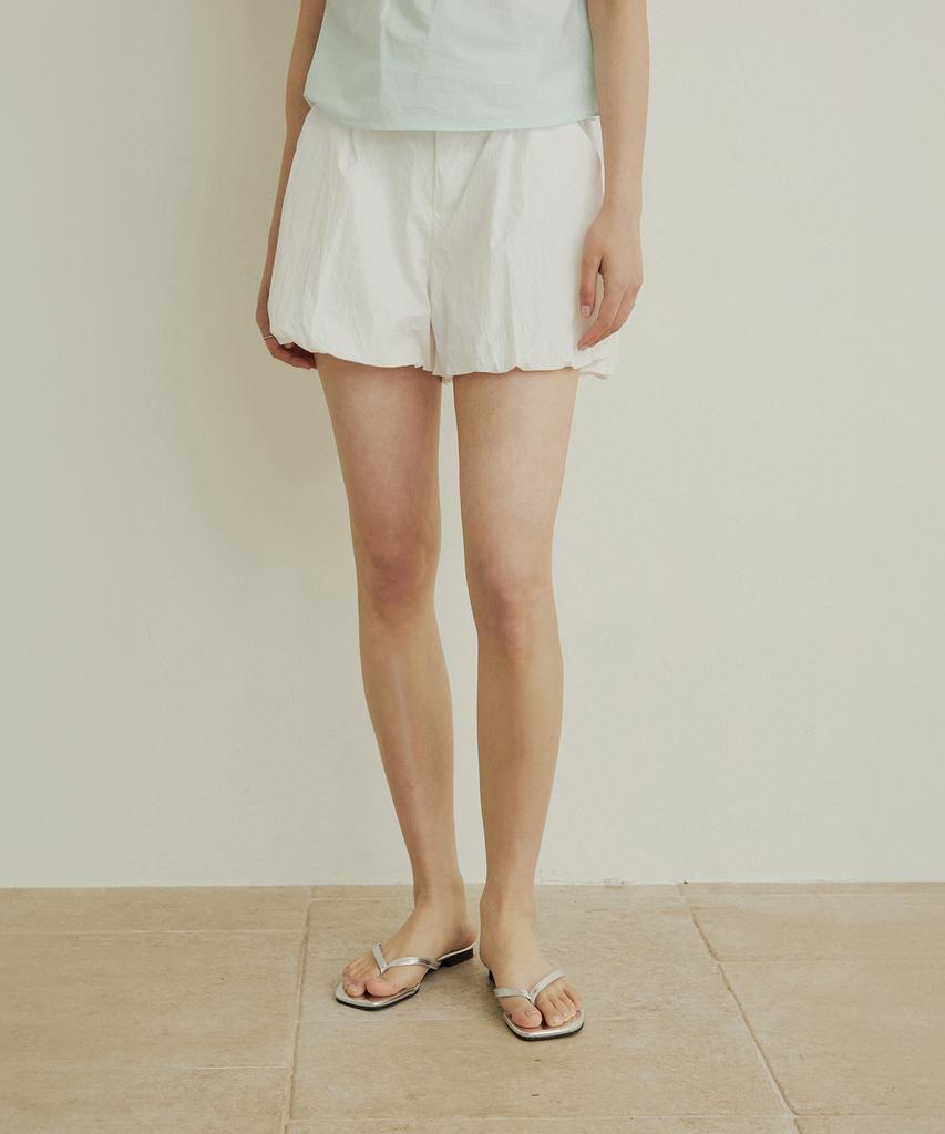 ADAUL Pumpkin Balloon Banding Half Pants - White