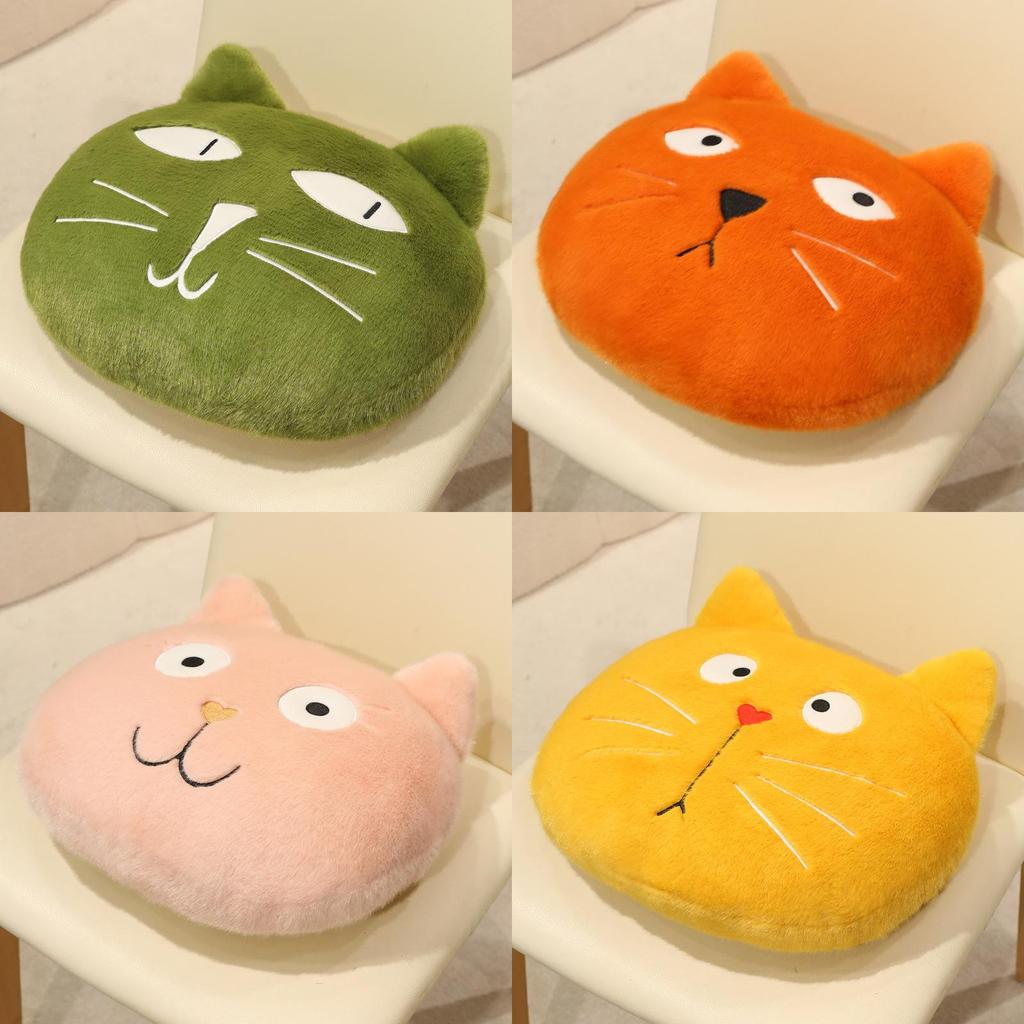 Cartoon Large Face Cat Cushion With Thick Filling For Office And Home Seating Comfort