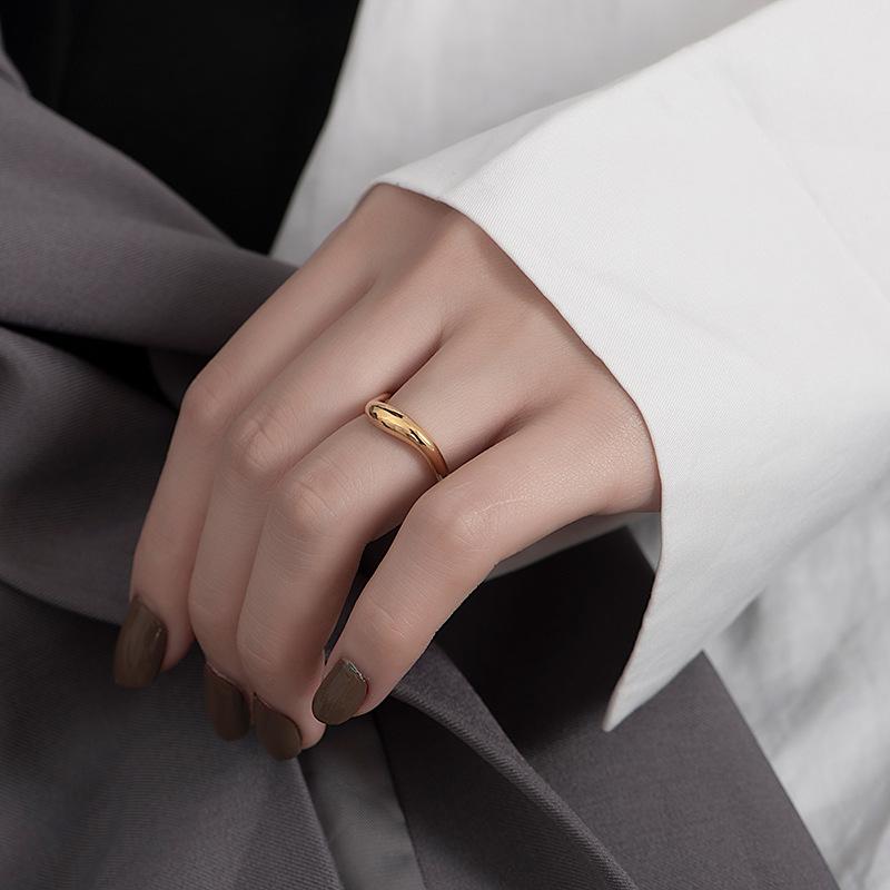 925 Sterling Silver Rings for Women Curve Vintage Wedding Trendy Jewelry Large Adjustable Antique Rings Anillos