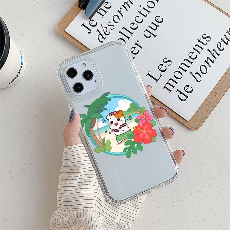 Oruchuban Ebichu Etui na telefon dla iPhone 11 12 Mini 13 14 Pro XS Max X 8 7 6s Plus 5 SE XR Przezroczysta obudowa