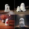 Halloween Decor Cute Middle Finger Ghost Statue Small Home Centerpiece Adorable Horror Figure