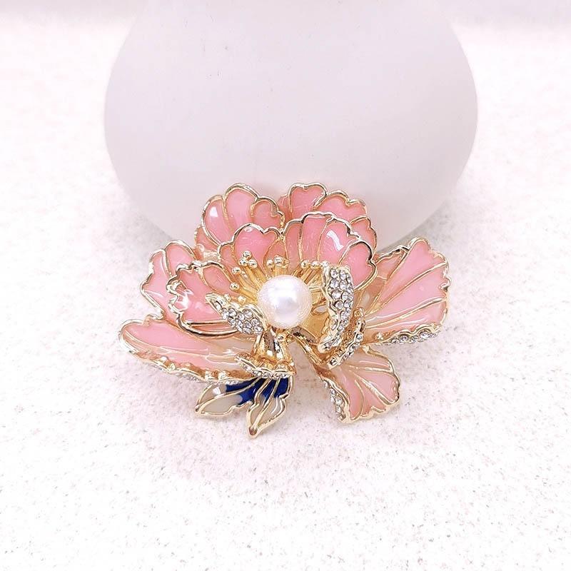 New Alloy Brooch High-end Niche Women's Peony High-end Pin Coat Suit High-end Versatile Brooch