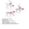 Christmas Light Up Reindeer Decoration Outdoor Lighted Deer Family with Bow 2D Waterproof Metal Reindeer for Yard Patio Lawn Garden Party Decor