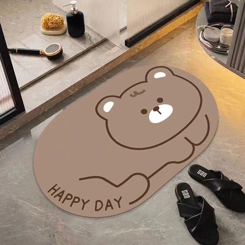 Diatom mud quick-drying soft floor mat bathroom bathroom bathroom door water absorption non-slip foot mat bathroom small carpet