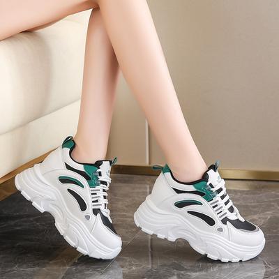 Thick Soled Inner Height Increasing Casual Women's Shoes Fashionable and Versatile White Shoes