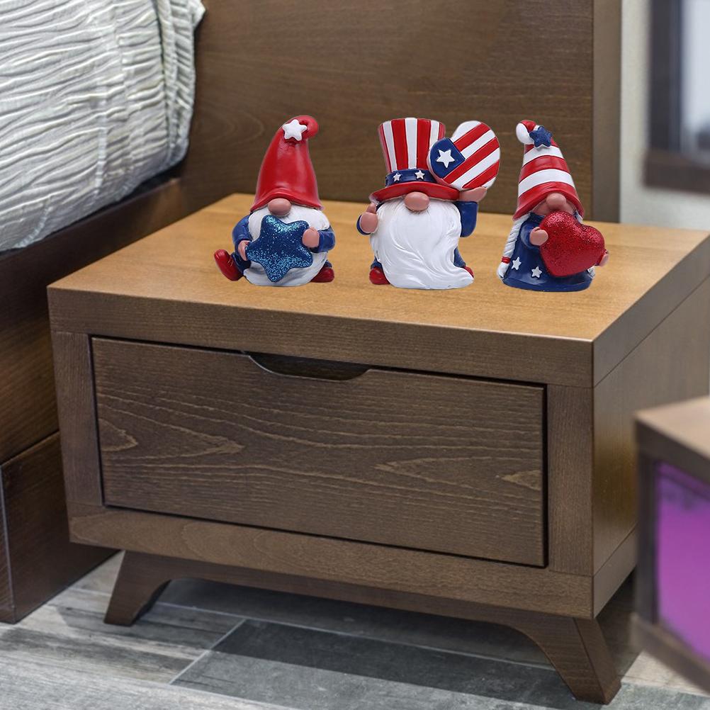 3 Pack Patriotic Gnomes Decorations USA  and Stripes Elf Gifts Patriotic 4th of July Gnomes Figurines Independence Day