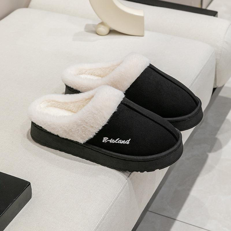 Autumn and winter thermal cotton slippers women's indoor home non-slip and deodorant thick-soled warm fashion outer wear velvet cotton shoes