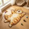 Anti-fouling Home Decor Carpet 2D Cartoon Carpet Cute Cat-Shaped Area Rug  Bedrooms