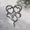 Heart Shaped Interwoven Ring Metal Wall Decor Minimalist Romantic Iron Sculpture Valentine Wedding Gift Living Room Art