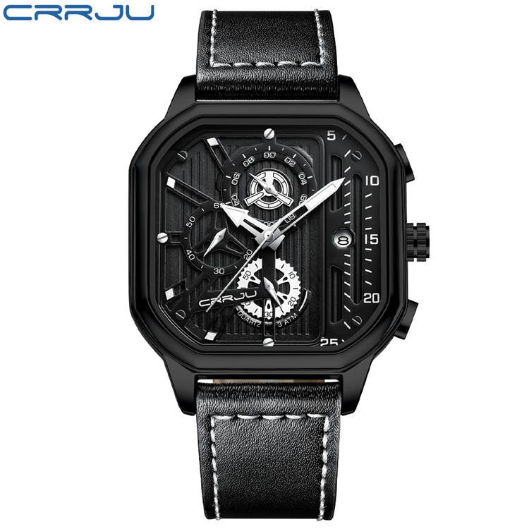 CRRJU New Belt Men's Watch Watch Simple Business Personality Men Fashion Waterproof
