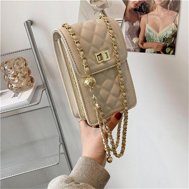 Mobile Phone Bags  Rhombus Chain Shoulder Cross Body Cellphone Sling Bag