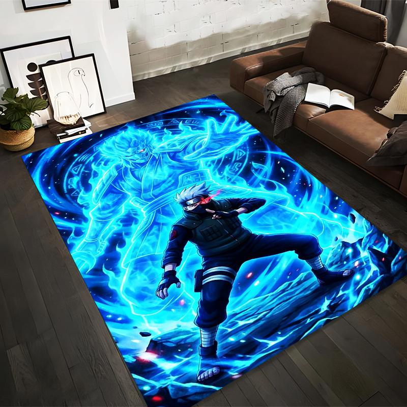 

Anime Character with Blue Aura and Warrior Pose Printed Carpet Suitable for use as an anti-slip for living room bedroom sofas 40x60cm( 15x23in )